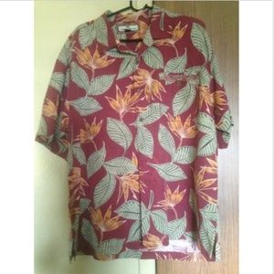 Tommy Bahama 100% Silk Shirt w Floral Print SZ L